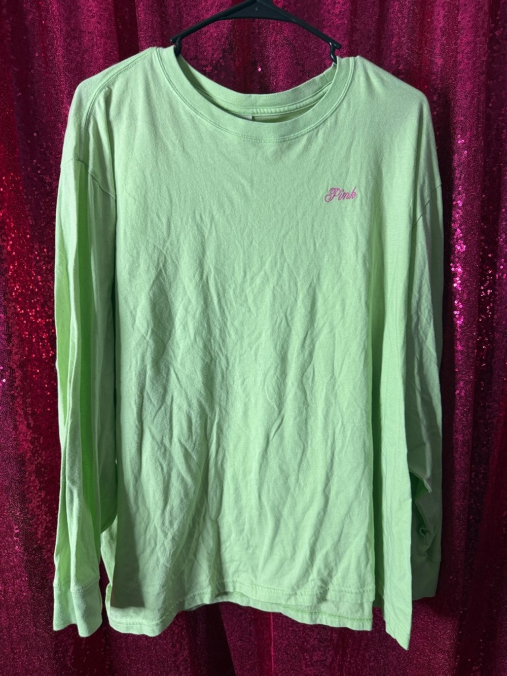 PINK Victoria's Secret Brand Kids' Long-Sleeve Tee in Light Green